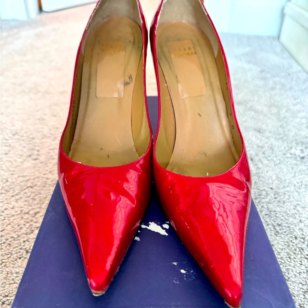 Red patent leather Stuart Weitzman heels